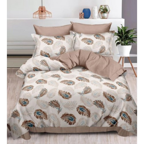 Lenjerie Din Bumbac Tip Finet 6 Piese Pentru Pat Dublu,Cearceaf de pat 240 x 250, R60-479