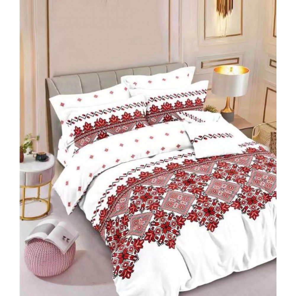 Lenjerie Din Bumbac Tip Finet 6 Piese Pentru Pat Dublu,Cearceaf de pat 240 x 250, R60-473