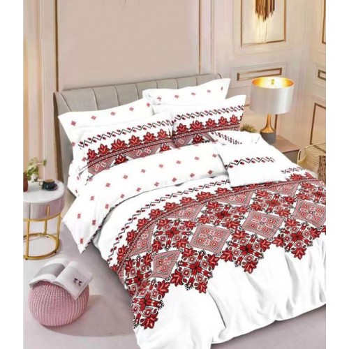 Lenjerie Din Bumbac Tip Finet 6 Piese Pentru Pat Dublu,Cearceaf de pat 240 x 250, R60-473