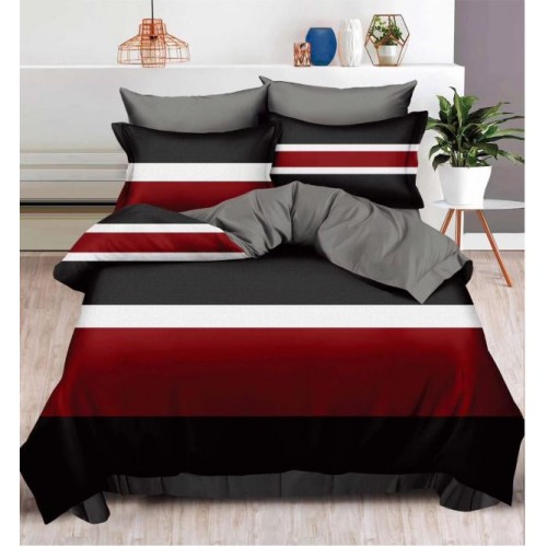 Lenjerie Din Bumbac Tip Finet 6 Piese Pentru Pat Dublu,Cearceaf de pat 240 x 250, R60-281
