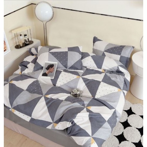 Lenjerie De Pat 1 Persoana 4 Piese, din Bumbac Finet, Cearceaf de pat 155x200cm, Y60-91