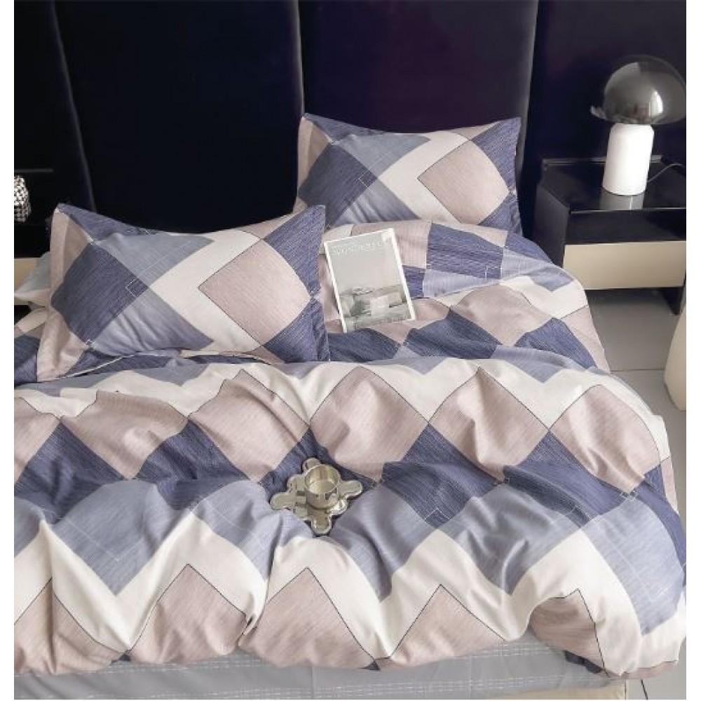 Lenjerie De Pat 1 Persoana 4 Piese, din Bumbac Finet, Cearceaf de pat 155x200cm, Y60-88