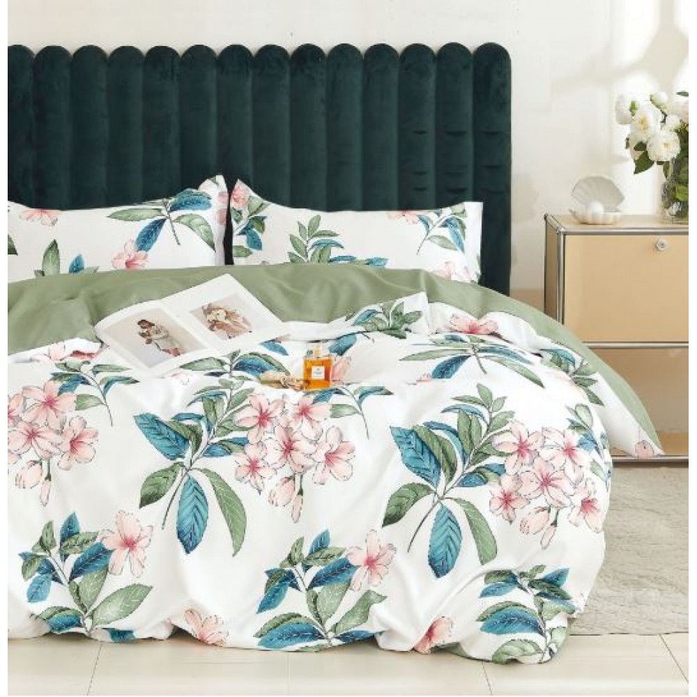 Lenjerie De Pat 1 Persoana 4 Piese, din Bumbac Finet, Cearceaf de pat 155x200cm, Y60-86