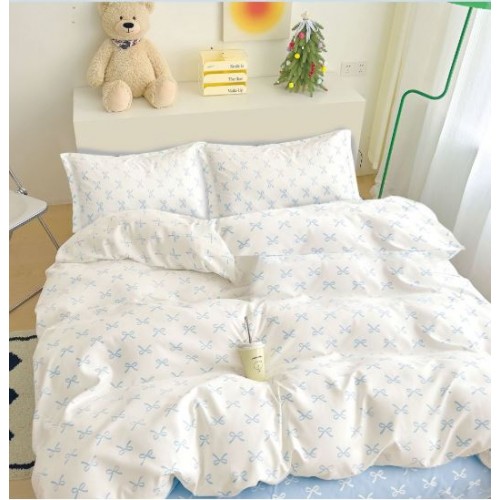 Lenjerie De Pat 1 Persoana 4 Piese, din Bumbac Finet, Cearceaf de pat 155x200cm, Y60-76