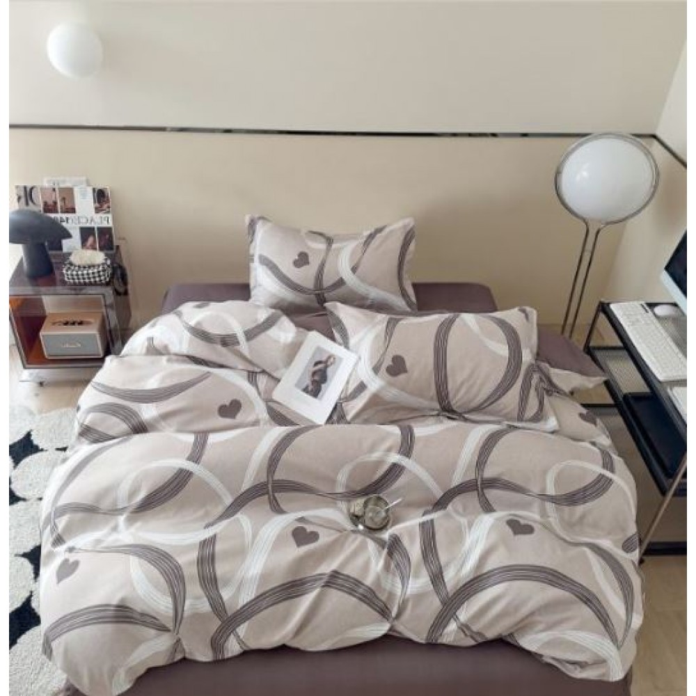 Lenjerie De Pat 1 Persoana 4 Piese, din Bumbac Finet, Cearceaf de pat 155x200cm, Y60-74