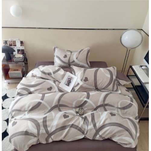 Lenjerie De Pat 1 Persoana 4 Piese, din Bumbac Finet, Cearceaf de pat 155x200cm, Y60-74