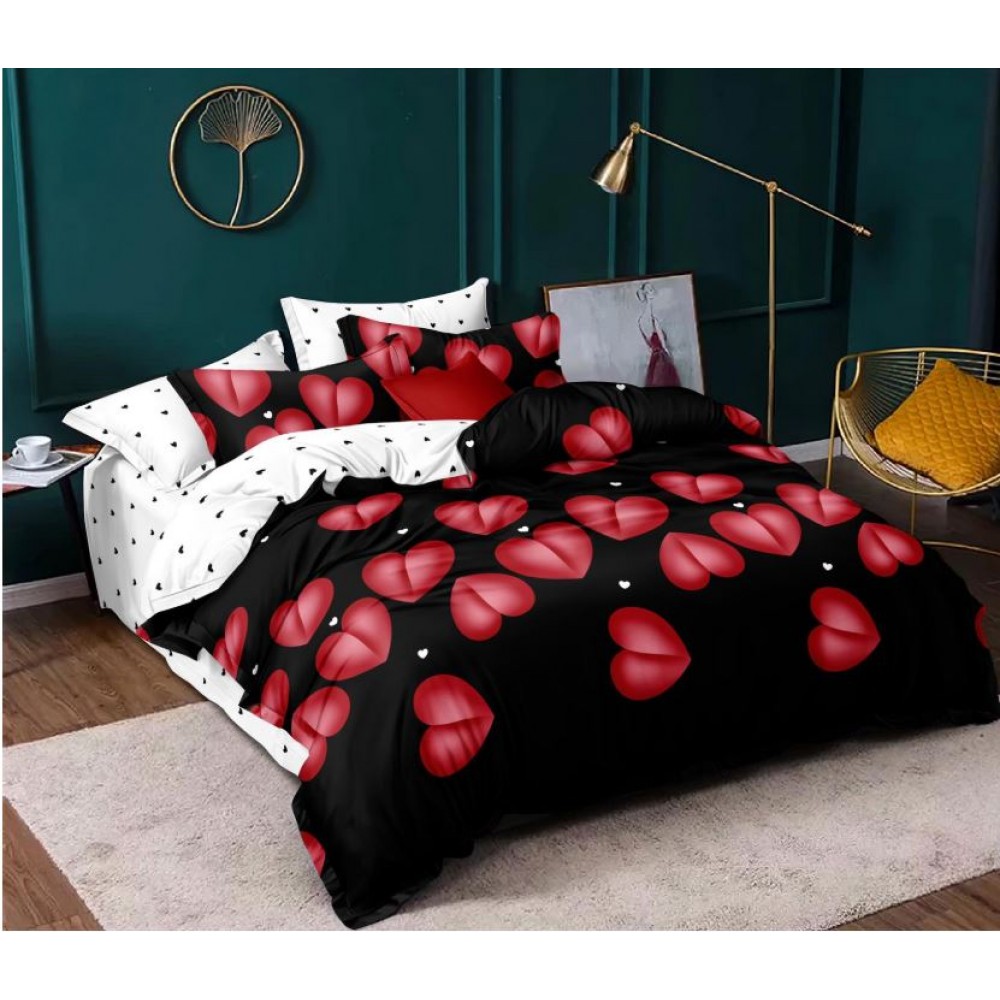 Lenjerie De Pat 1 Persoana 4 Piese, din Bumbac Finet, Cearceaf de pat 155x200cm, Y60-25