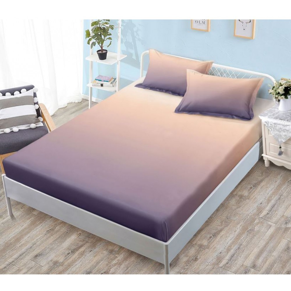 Husa de pat cu elastic si 2 fete de perna, tesatura tip finet, pat 2 persoane,180x200cm, G-247