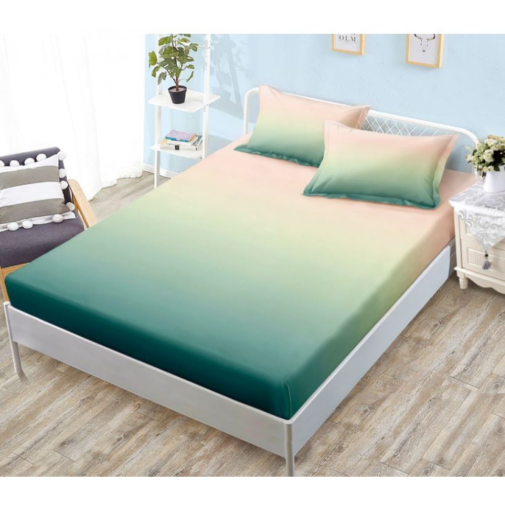 Husa de pat cu elastic si 2 fete de perna, tesatura tip finet, pat 2 persoane,180x200cm, G-245