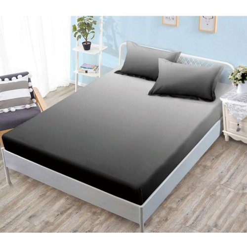Husa de pat cu elastic si 2 fete de perna, tesatura tip finet, pat 2 persoane,180x200cm, G-238