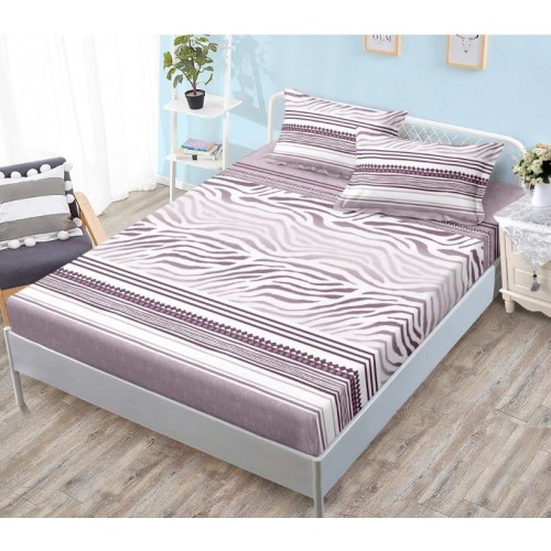 Husa de pat cu elastic si 2 fete de perna, tesatura tip finet, pat 2 persoane,180x200cm, G-192