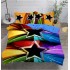 Lenjerie Bumbac Satinat Superior, Digital Print, 4 Piese, Pat Dublu, Cearceaf de pat 230x250 cm, D-20