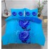 Lenjerie Bumbac Satinat Superior, Digital Print, 4 Piese, Pat Dublu, Cearceaf de pat 230x250 cm, D-18