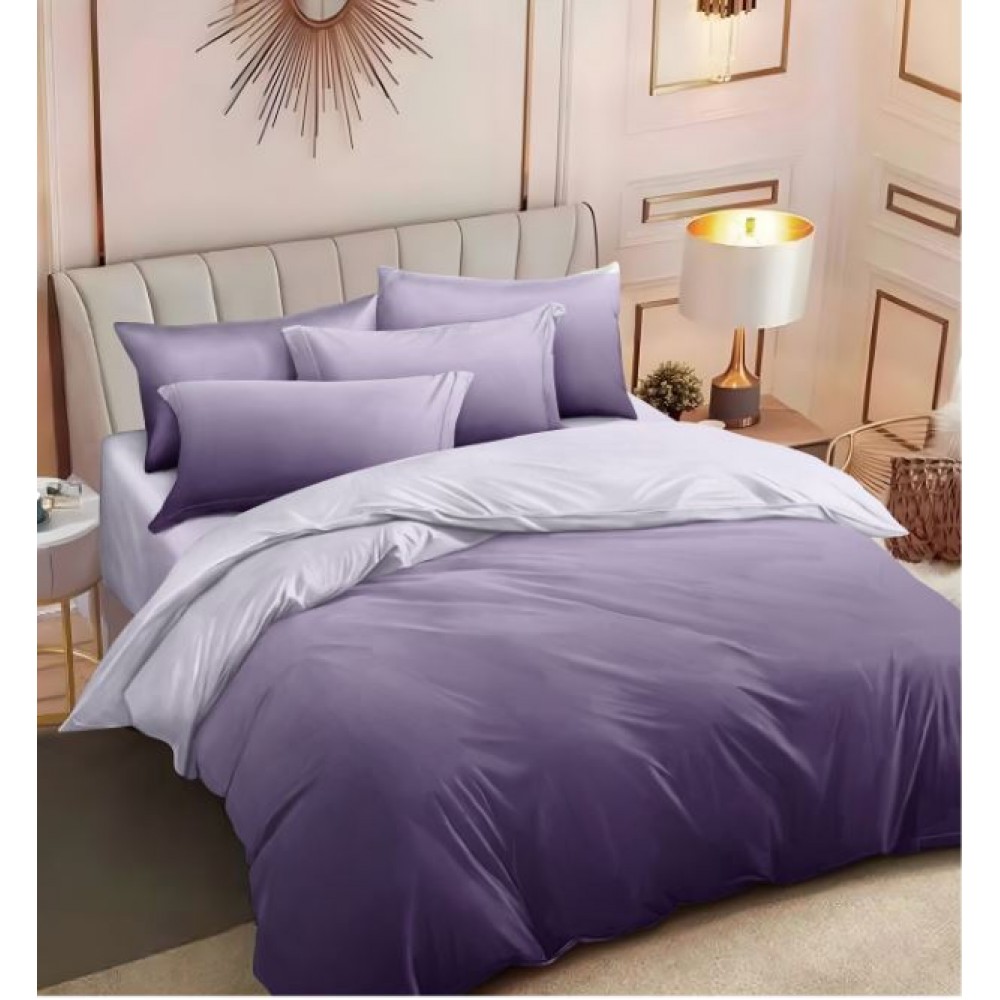 Set Lenjerie Eleganta , Finet, imprimat digital, pentru 2 persoane, 6 piese, Cearceaf de pat cu elastic 180x200 cm, T284
