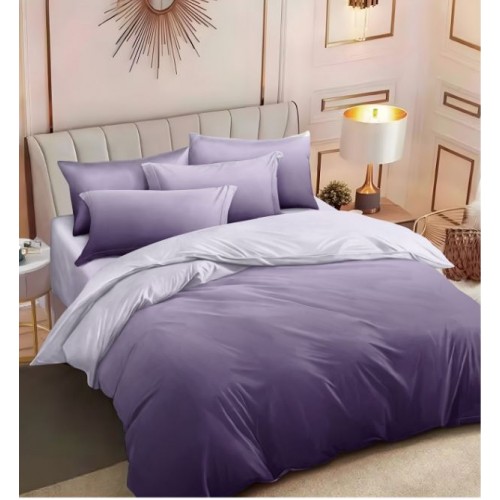 Set Lenjerie Eleganta , Finet, imprimat digital, pentru 2 persoane, 6 piese, Cearceaf de pat cu elastic 180x200 cm, T284