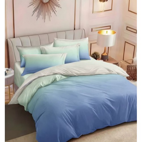 Set Lenjerie Eleganta , Finet, imprimat digital, pentru 2 persoane, 6 piese, Cearceaf de pat cu elastic 180x200 cm, T283
