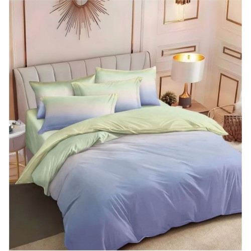 Set Lenjerie Eleganta , Finet, imprimat digital, pentru 2 persoane, 6 piese, Cearceaf de pat cu elastic 180x200 cm, T282