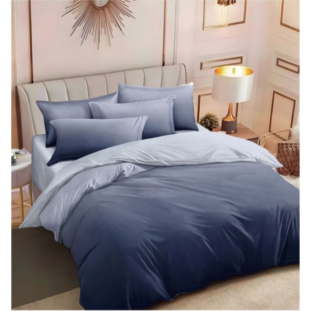 Set Lenjerie Eleganta , Finet, imprimat digital, pentru 2 persoane, 6 piese, Cearceaf de pat cu elastic 180x200 cm, T281