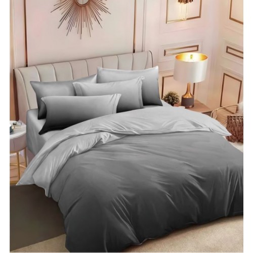 Set Lenjerie Eleganta , Finet, imprimat digital, pentru 2 persoane, 6 piese, Cearceaf de pat cu elastic 180x200 cm, T280