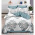 Set Lenjerie Eleganta , Finet, imprimat digital, pentru 2 persoane, 6 piese, Cearceaf de pat cu elastic 180x200 cm, T219