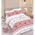Set Lenjerie Eleganta , Finet, imprimat digital, pentru 2 persoane, 6 piese, Cearceaf de pat cu elastic 180x200 cm, T199