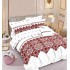 Set Lenjerie Eleganta , Finet, imprimat digital, pentru 2 persoane, 6 piese, Cearceaf de pat cu elastic 180x200 cm, T198