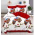 Set Lenjerie Eleganta , Finet, imprimat digital, pentru 2 persoane, 6 piese, Cearceaf de pat cu elastic 180x200 cm, T139