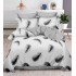 Set Lenjerie Eleganta , Finet, imprimat digital, pentru 2 persoane, 6 piese, Cearceaf de pat cu elastic 180x200 cm, T130