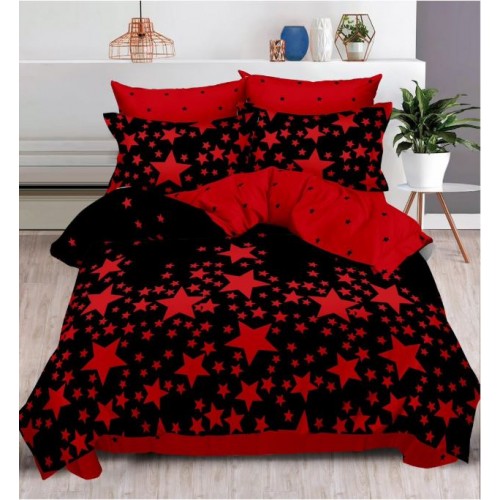 Set Lenjerie Eleganta , Finet, imprimat digital, pentru 2 persoane, 6 piese, Cearceaf de pat cu elastic 180x200 cm, T99