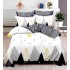 Set Lenjerie Eleganta , Finet, imprimat digital, pentru 2 persoane, 6 piese, Cearceaf de pat cu elastic 180x200 cm, T91