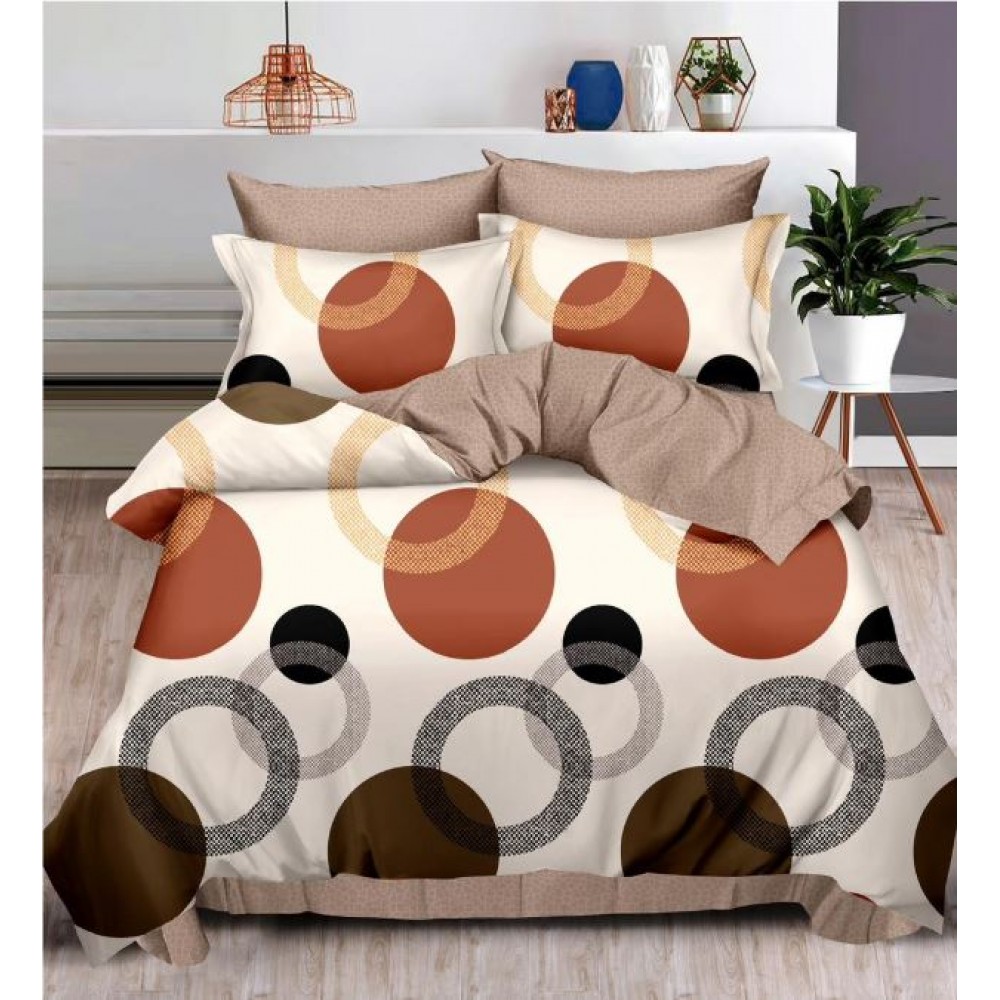 Set Lenjerie Eleganta , Finet, imprimat digital, pentru 2 persoane, 6 piese, Cearceaf de pat cu elastic 180x200 cm, T70