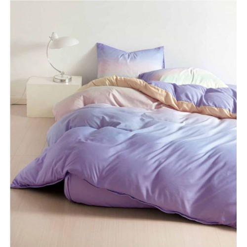 Set Lenjerie Eleganta pentru pat dublu, Bumbac Satinat Superior, 4 piese, cu ELASTIC, Cearceaf de pat cu elastic 180x200cm, E136