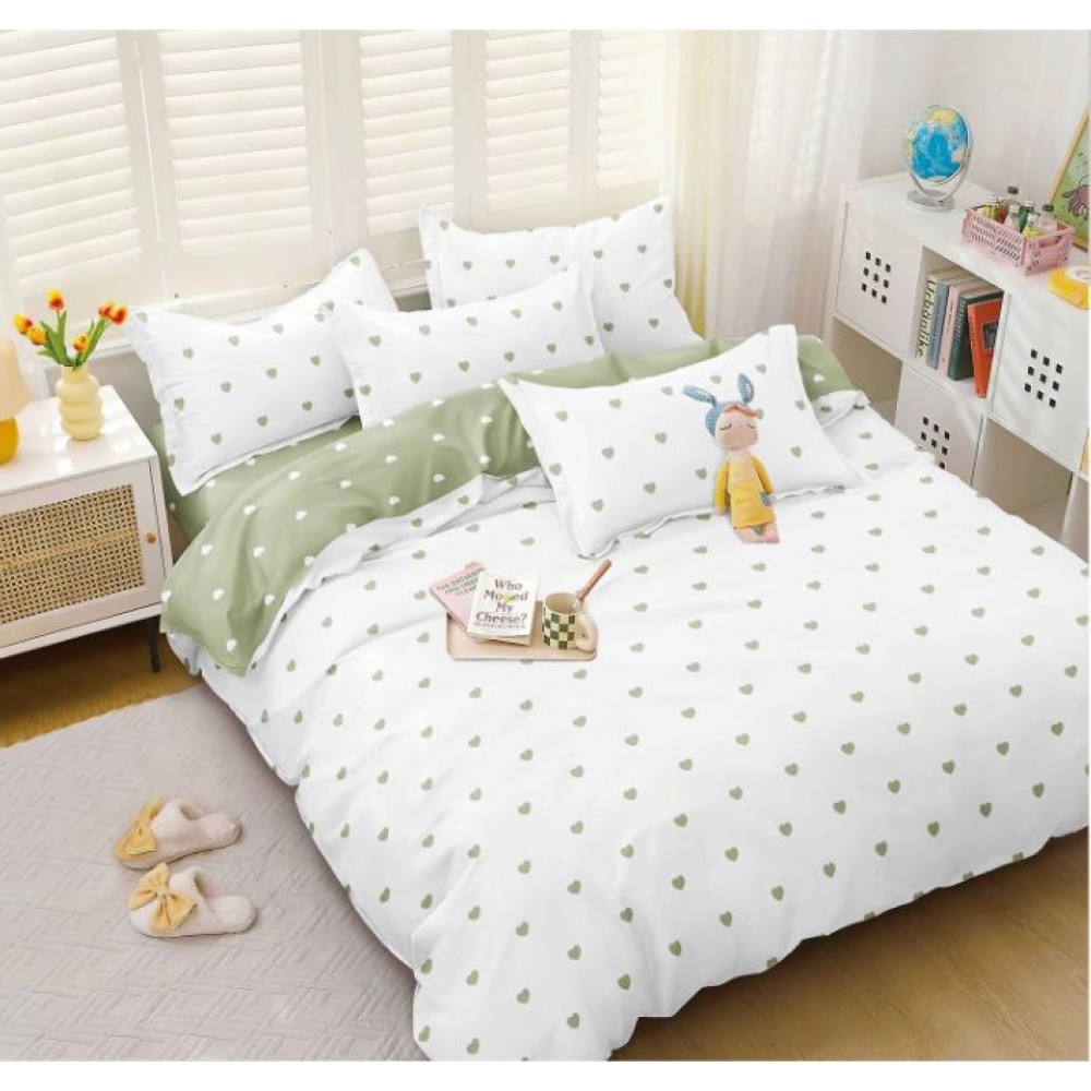 Set Lenjerie Eleganta pentru pat dublu, Bumbac Satinat Superior, 4 piese, cu ELASTIC, Cearceaf de pat cu elastic 180x200cm, E130