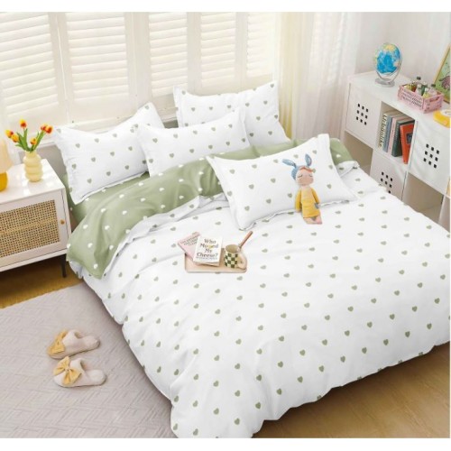 Set Lenjerie Eleganta pentru pat dublu, Bumbac Satinat Superior, 4 piese, cu ELASTIC, Cearceaf de pat cu elastic 180x200cm, E130
