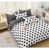Set Lenjerie Eleganta pentru pat dublu, Bumbac Satinat Superior, 4 piese, cu ELASTIC, Cearceaf de pat cu elastic 180x200cm, E122