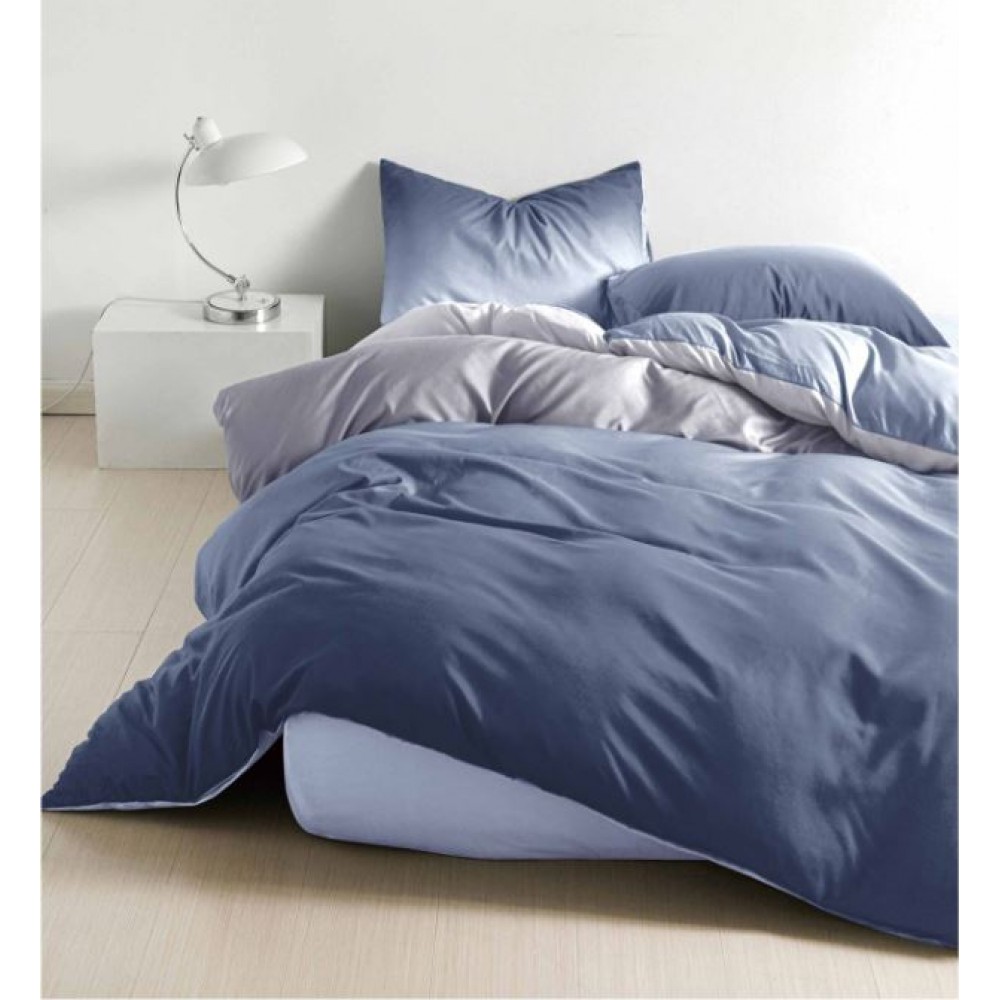 Set Lenjerie Eleganta pentru pat dublu, Bumbac Satinat Superior, 4 piese, cu ELASTIC, Cearceaf de pat cu elastic 180x200cm, E140