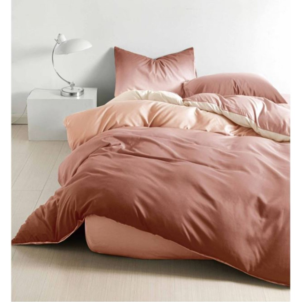 Set Lenjerie Eleganta pentru pat dublu, Bumbac Satinat Superior, 4 piese, cu ELASTIC, Cearceaf de pat cu elastic 180x200cm, E139