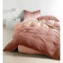 Set Lenjerie Eleganta pentru pat dublu, Bumbac Satinat Superior, 4 piese, cu ELASTIC, Cearceaf de pat cu elastic 180x200cm, E139