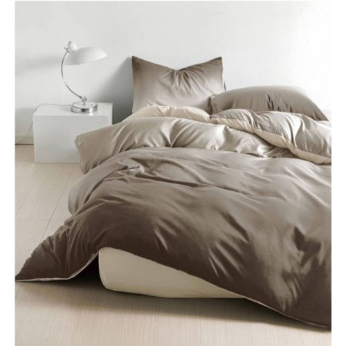 Set Lenjerie Eleganta pentru pat dublu, Bumbac Satinat Superior, 4 piese, cu ELASTIC, Cearceaf de pat cu elastic 180x200cm, E135