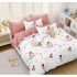 Set Lenjerie Eleganta pentru pat dublu, Bumbac Satinat Superior, 4 piese, cu ELASTIC, Cearceaf de pat cu elastic 180x200cm, E128