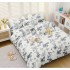 Set Lenjerie Eleganta pentru pat dublu, Bumbac Satinat Superior, 4 piese, cu ELASTIC, Cearceaf de pat cu elastic 180x200cm, E120