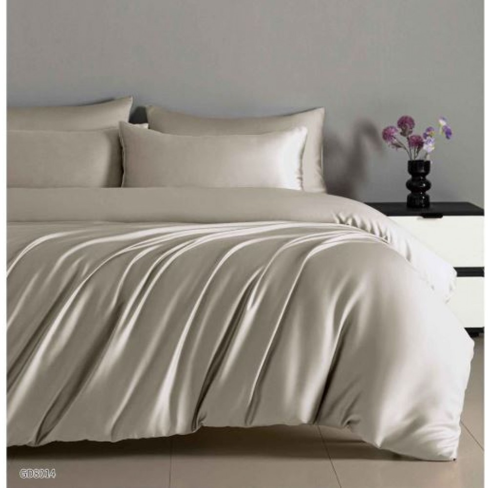 Set Lenjerie Eleganta Satinat , 4 piese cu ELASTIC, Cearceaf de pat cu elastic 180x200cm, GD8014
