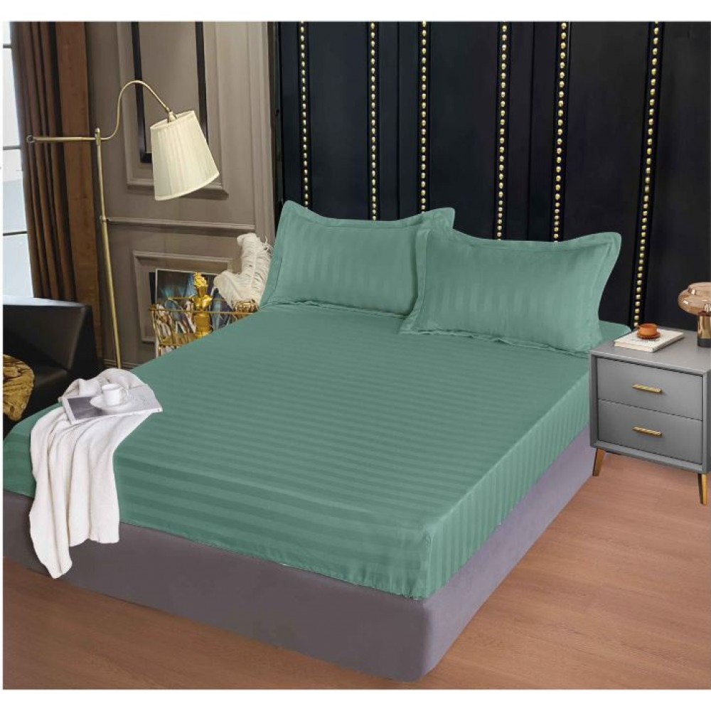 Husa de pat tip Damasc cu Elastic cu 2 fete de perna, 160x200 cm, E-108
