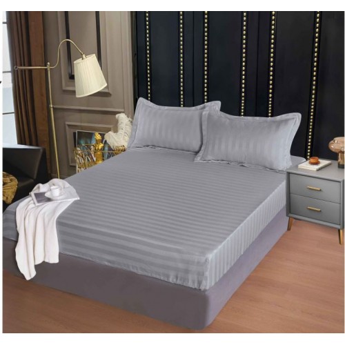 Husa de pat tip Damasc cu Elastic cu 2 fete de perna, 160x200 cm, E-085