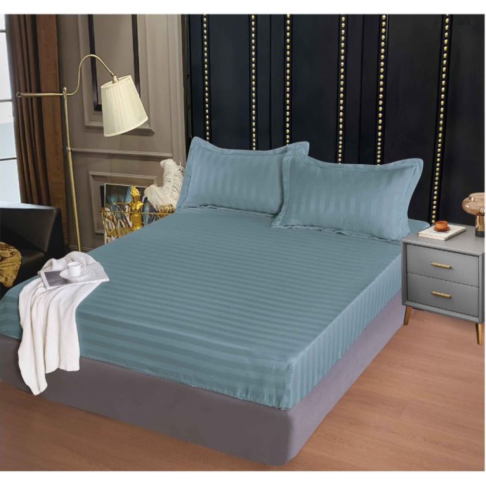 Husa de pat tip Damasc cu Elastic cu 2 fete de perna, 160x200 cm, E-110