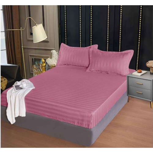 Husa de pat tip Damasc cu Elastic cu 2 fete de perna, 160x200 cm, E-051