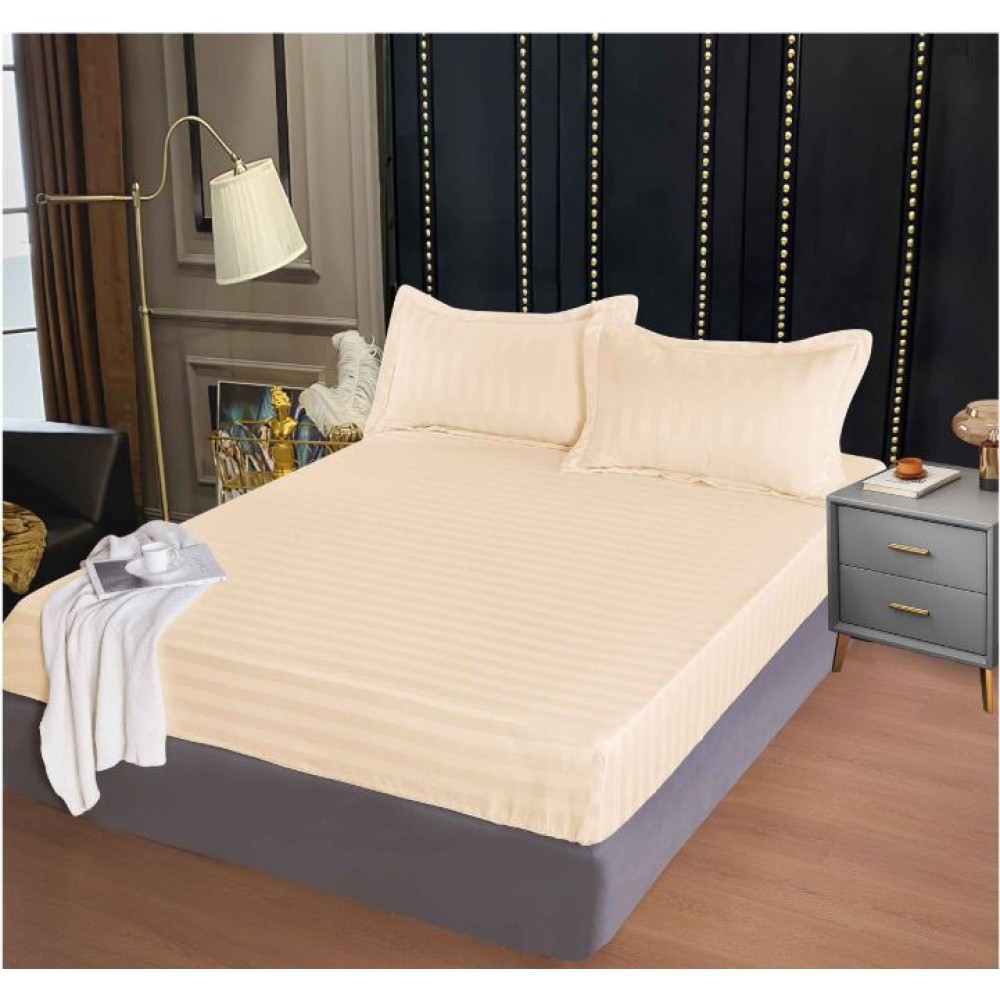 Husa de pat tip Damasc cu Elastic cu 2 fete de perna, 160x200 cm, E-101