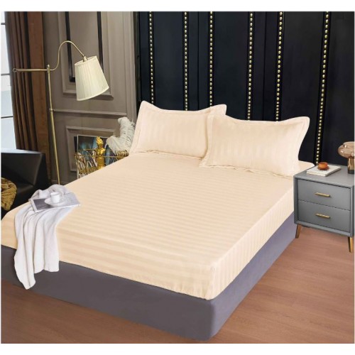 Husa de pat tip Damasc cu Elastic cu 2 fete de perna, 160x200 cm, E-101