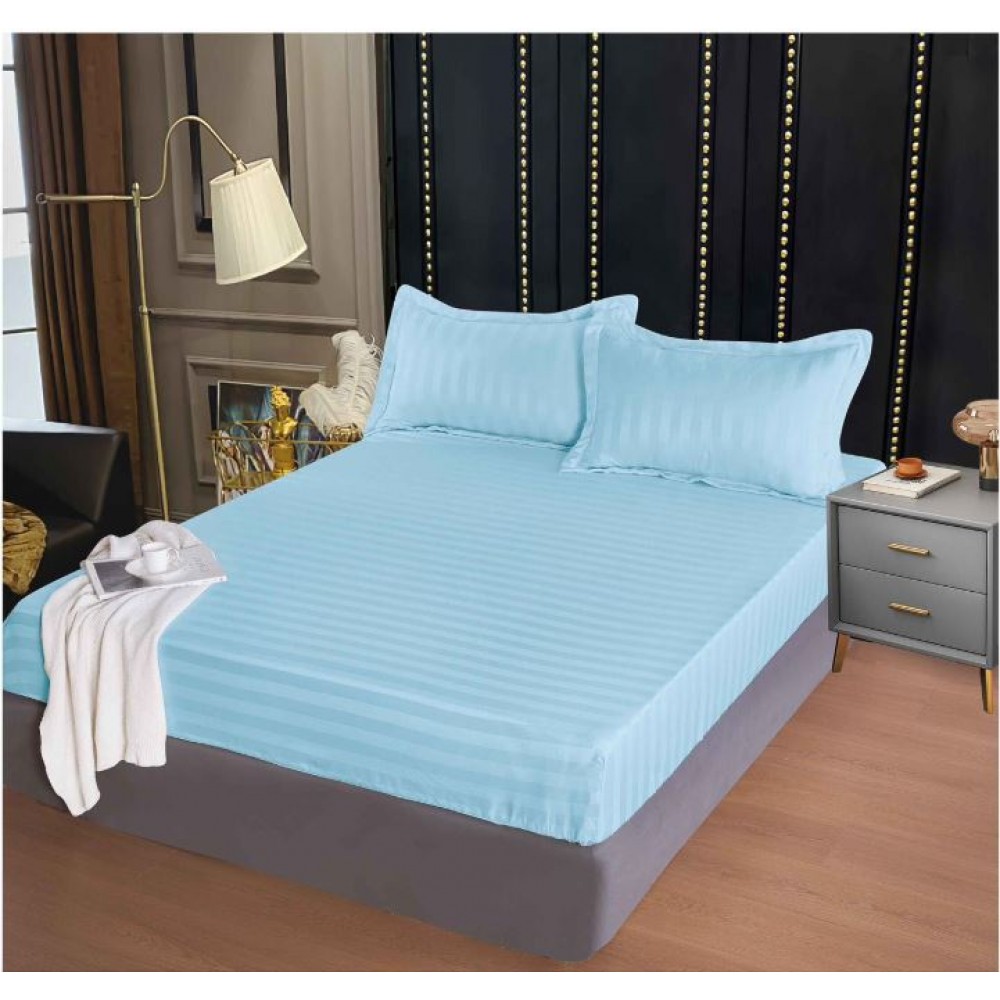 Husa de pat tip Damasc cu Elastic cu 2 fete de perna, 160x200 cm, E-128