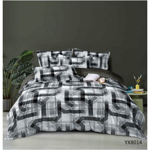 Lenjerie de pat Eleganta Pentru 1 Persoana, cearsaf de pat cu elastic 140x200 cm, FINET, 4 piese, YX8014